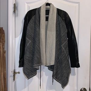 BlankNYC sweatshirt/leather cardigan